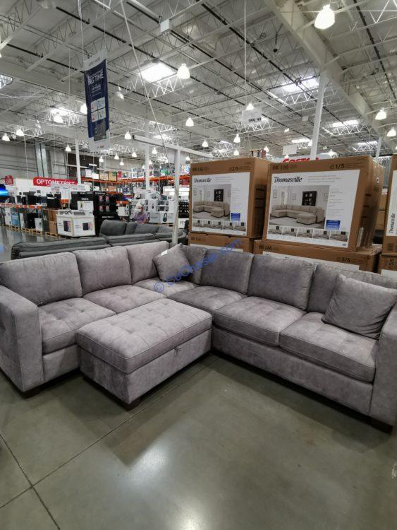 Thomasville Fabric Sectional with Storage Ottoman