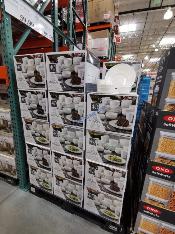 Costco1371846 MikasaAwirl40PieceBoneChinaDinnerwareSetall
