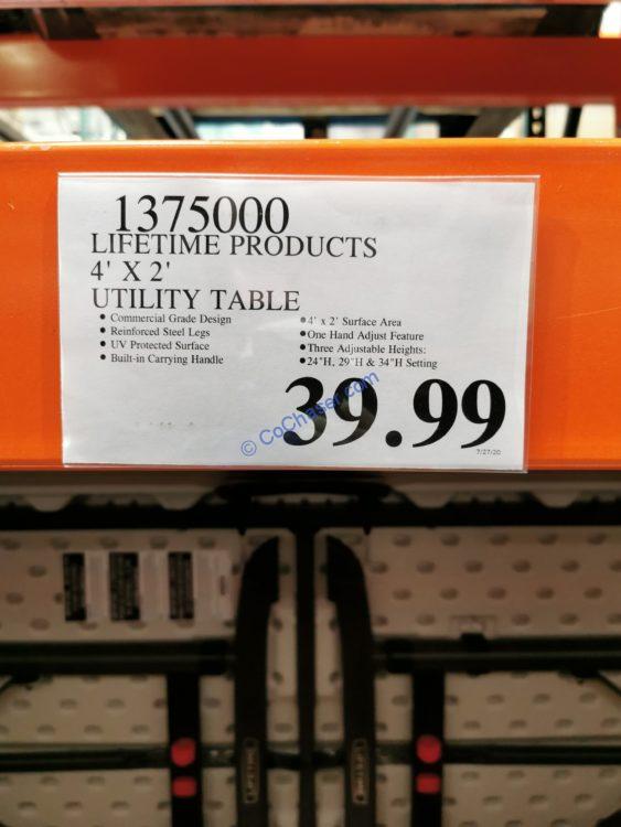 Lifetime Products 4’ X 2 ‘Utility Table CostcoChaser