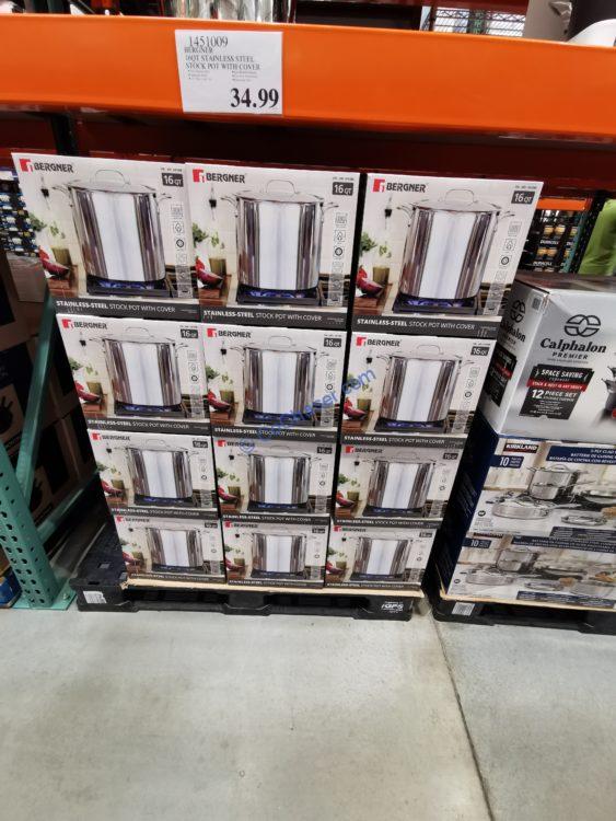 Costco1451009 Bergner16QTStainlessSteelStockPotwithCoverall