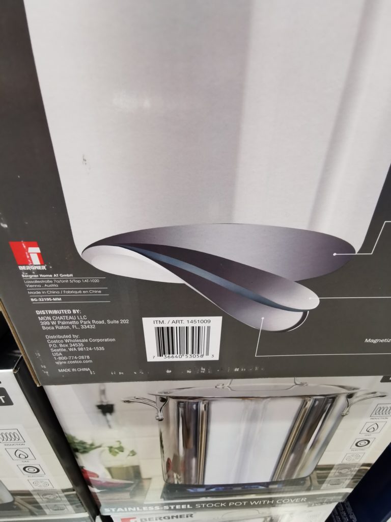 Costco1451009 Bergner16QTStainlessSteelStockPotwithCoverbar1