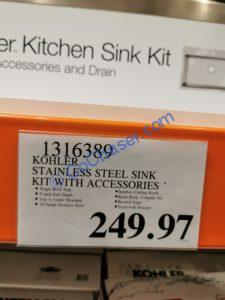 Costco-1316389-Kohler-Kitchen-Sink-Kit-with-Accessories-tag