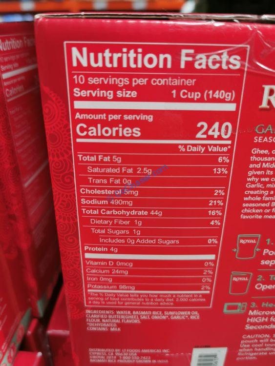 Costco1401806RoyalGarlicandGheeRicechart CostcoChaser