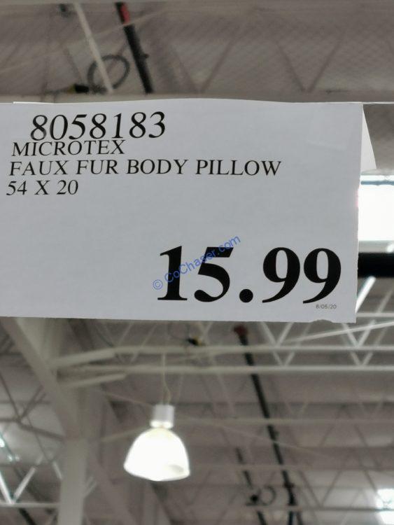 Costco-8058183- Microtex-Faux-Fur-Body-Pillow-tag