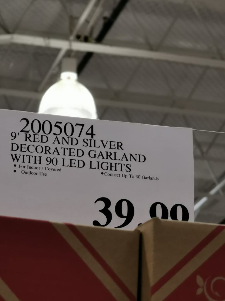 Costco20050749RedandSilverDecoratedGarlandtag CostcoChaser