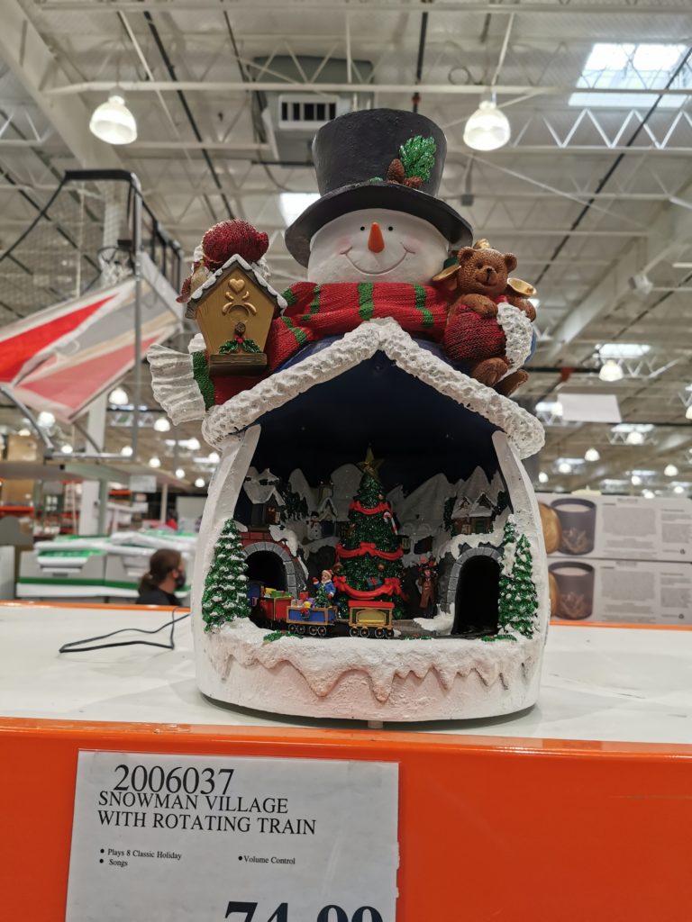 Snowman Village with Rotating Train CostcoChaser