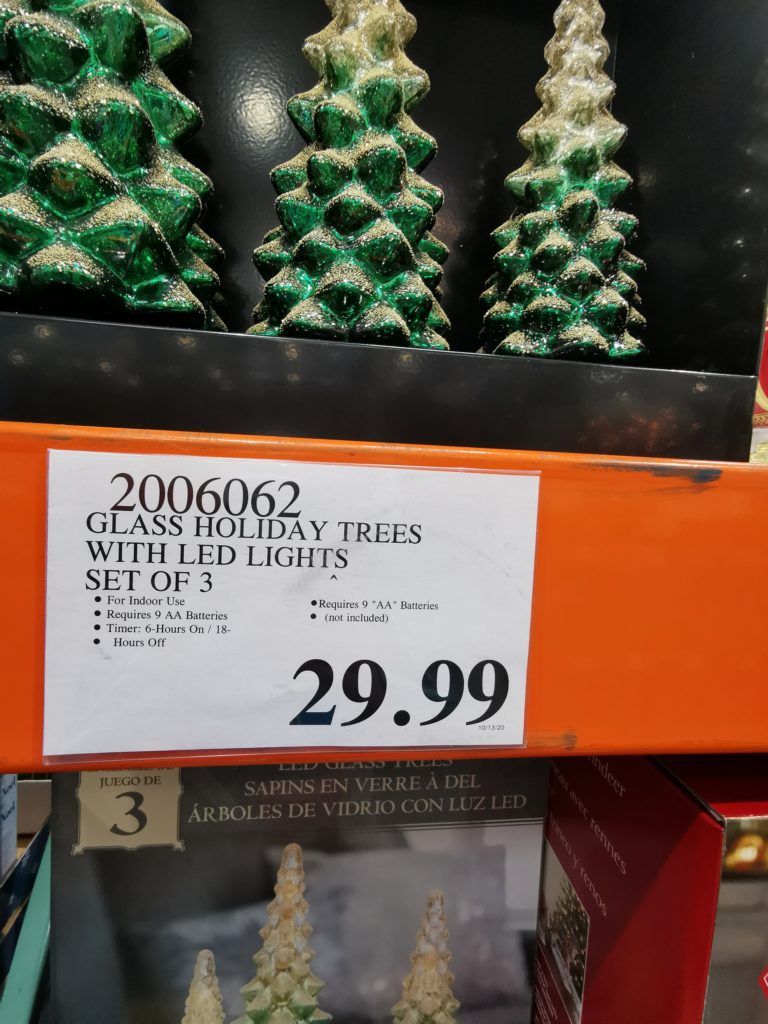 Costco2006062GlassHolidayTreeswithLED Lightstag CostcoChaser