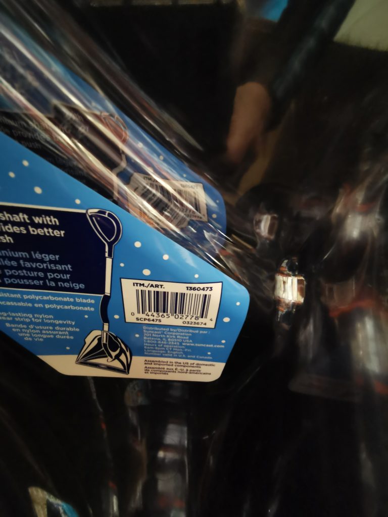 Costco1360473SuncastSnowShovelErgonomicFormGripNylonWearStrip