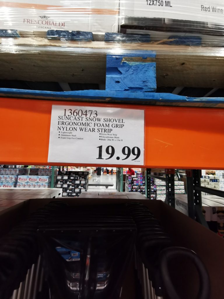 Costco1360473SuncastSnowShovelErgonomicFormGripNylonWearStrip