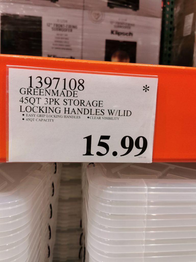 Costco1397108Greenmade45QTStorageLockingHandleswithLidtag