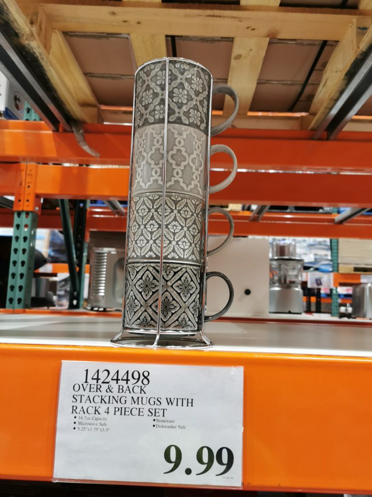 Over & Back Stacking Mugs with Rack 4 Piece Set CostcoChaser