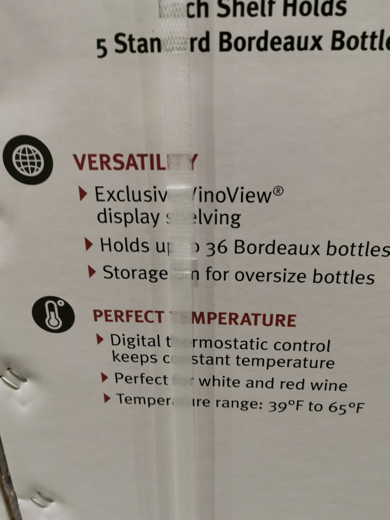 Costco1274071WineEnthusiast36BottleWineCoolerspec CostcoChaser