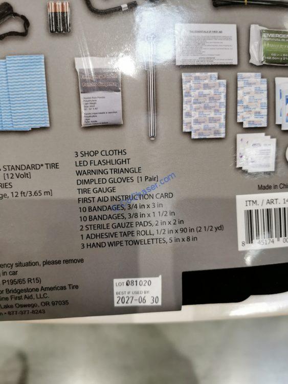 Bridgestone Auto Safety Emergency Kit, 50Pieces CostcoChaser