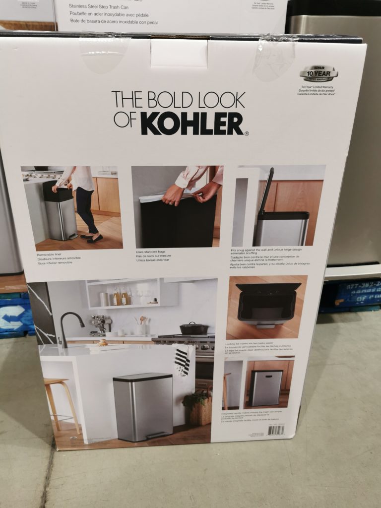 Costco1600249Kohler47LStepTrashBin1 CostcoChaser