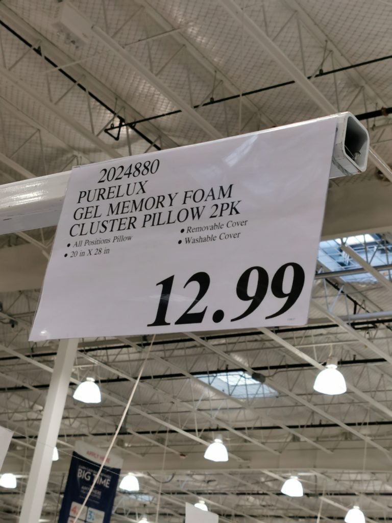 Costco2024880PureluxGel MemoryFoamClusterPillowtag CostcoChaser
