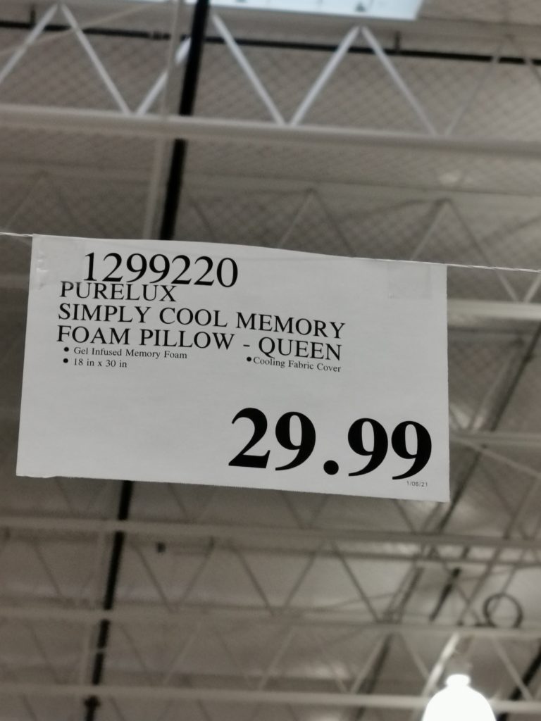 Costco1299220PüreLUX=SimplyCoolGelMemoryFoamPillowtag