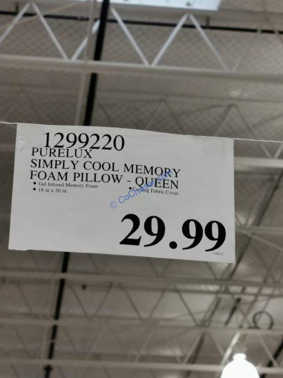 Costco1299220PüreLUX=SimplyCoolGelMemoryFoamPillowtag