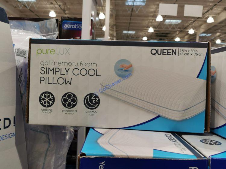 PüreLUX Simply Cool Gel Memory Foam Pillow, Queen