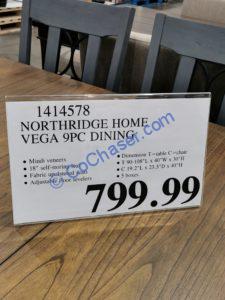 Costco-1414578-Northridge-Home-Vega-9-piece-Dining-Set-tag