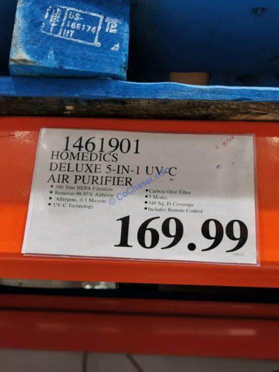 Costco1461901HoMedicsDeluxe5in1UVCAirPurifiertag CostcoChaser