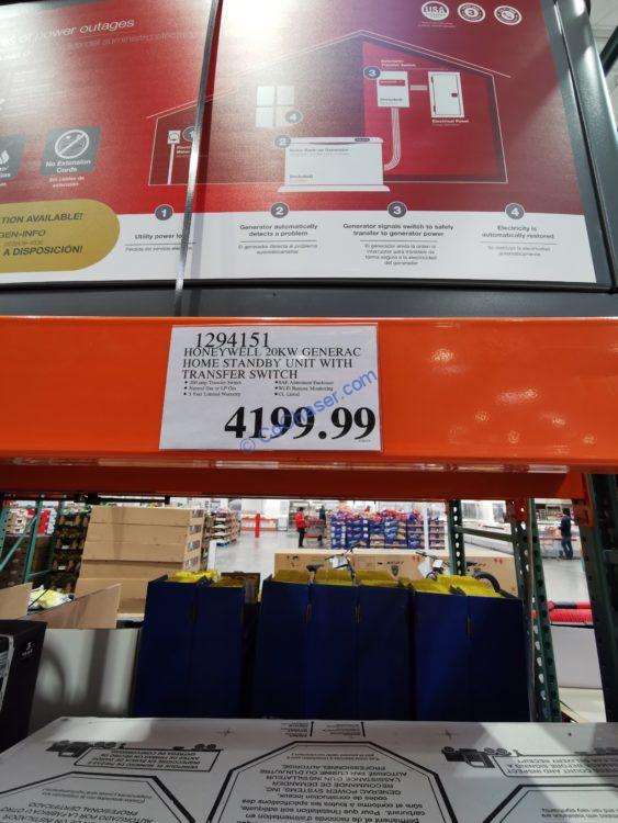 Honeywell 20KW Standby Generator with Transfer Switch, Model G0070630