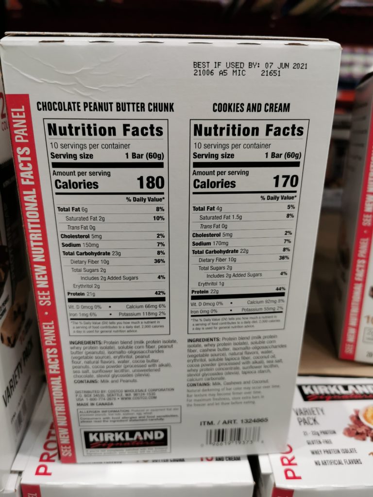 Costco1324865KirklandSignatureProteinBarschart CostcoChaser