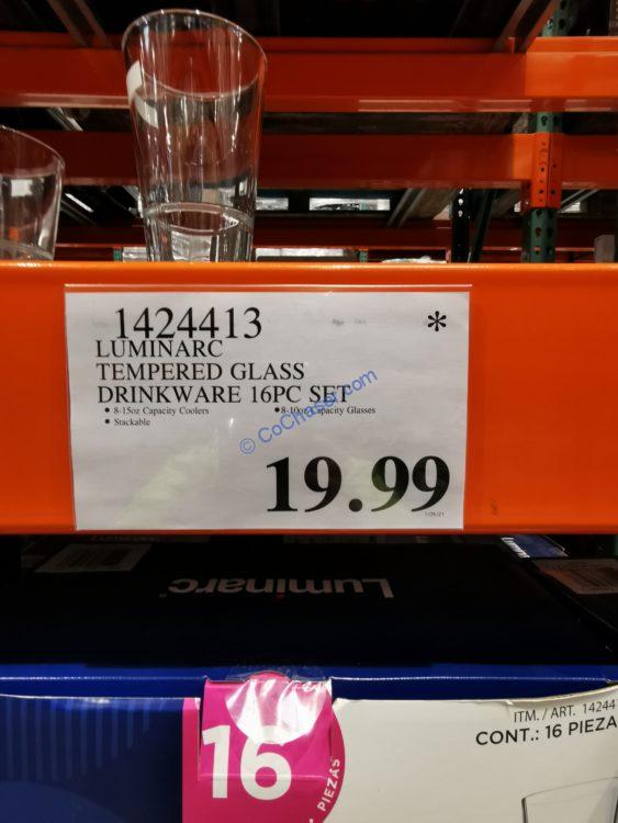 Costco1424413LuminarcTemperedGlassDrinkware16PCSettag