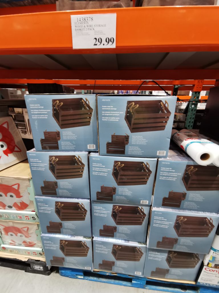 Costco1438378ElementsWoodWireStorageBasketall CostcoChaser