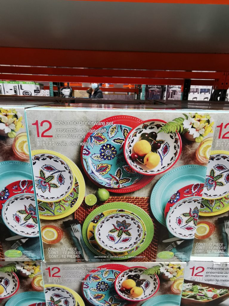Pandex 12piece Melamine Dinnerware Set CostcoChaser