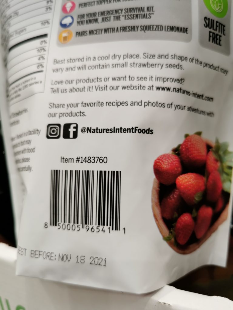 Costco1483760NaturedIntentDriedStrawberriesbar CostcoChaser