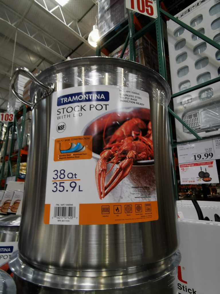 Tramontina 38QT Stock Pot with Lid CostcoChaser