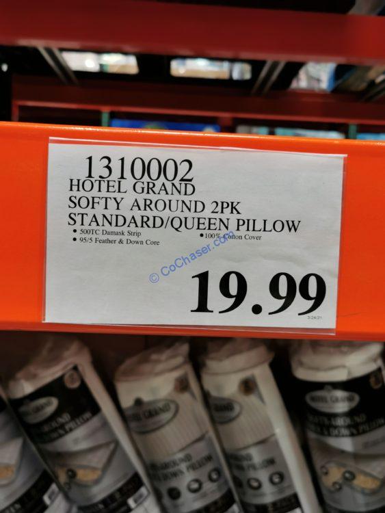 Costco1310002HotelGrandSoftyAroundStandardQueenPillowtag