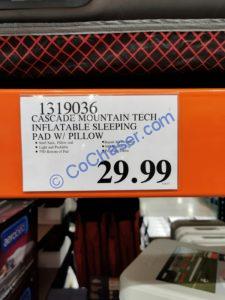 Costco-1319036-Cascade-Mountain-Tech-Inflatable-Sleeping-Pad-with-Pillow-tag