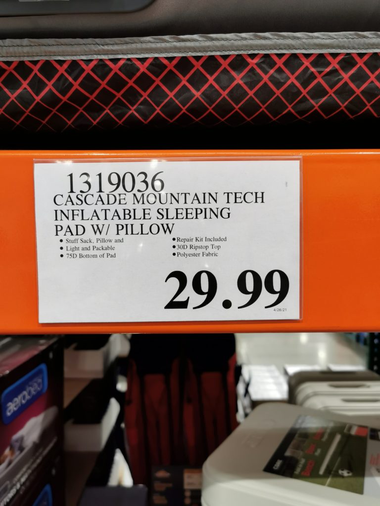 Costco1319036CascadeMountainTechInflatableSleepingPadwith