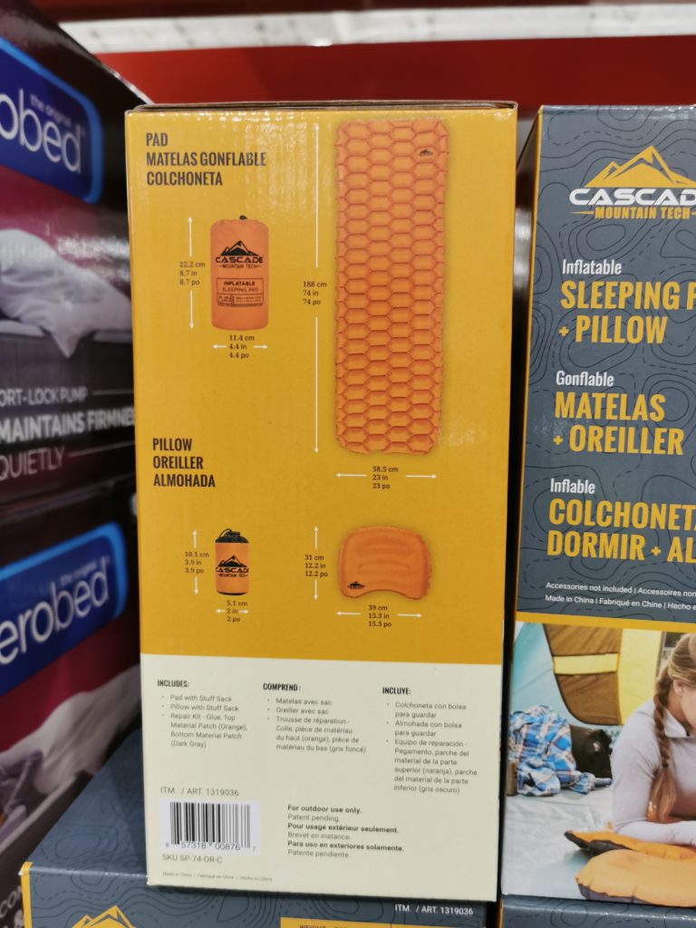 Costco1319036CascadeMountainTechInflatableSleepingPadwith
