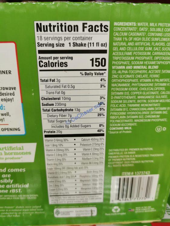 Premier Protein Shake Apple Cinnamon with Oats, 11 fl oz 18pack