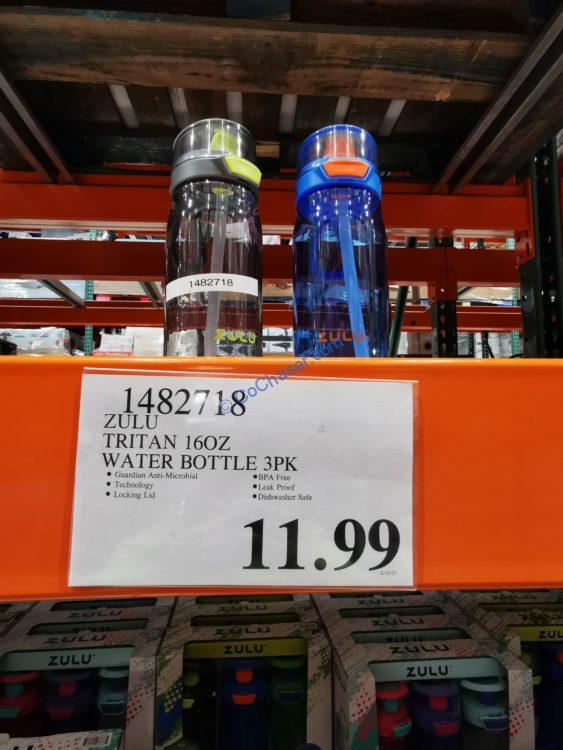 Zulu Flex Tritan Plastic 16oz Water Bottle Set, 3pack CostcoChaser