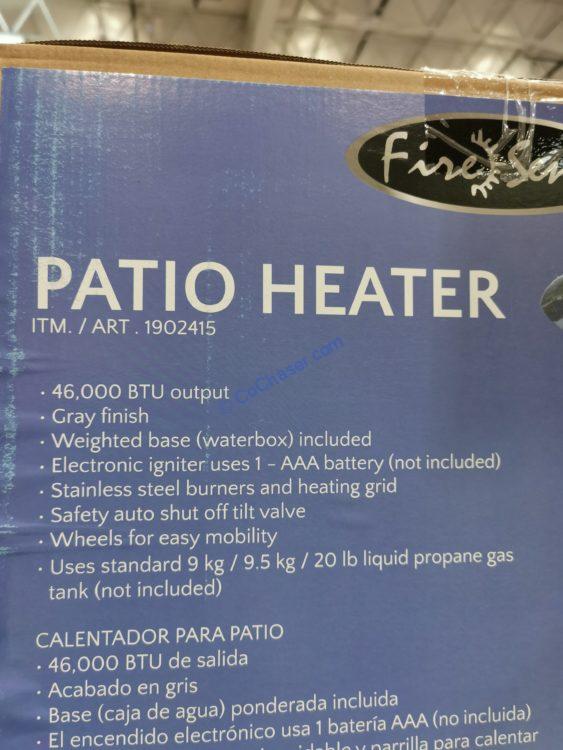 Fire Sense Gray Patio Heater CostcoChaser