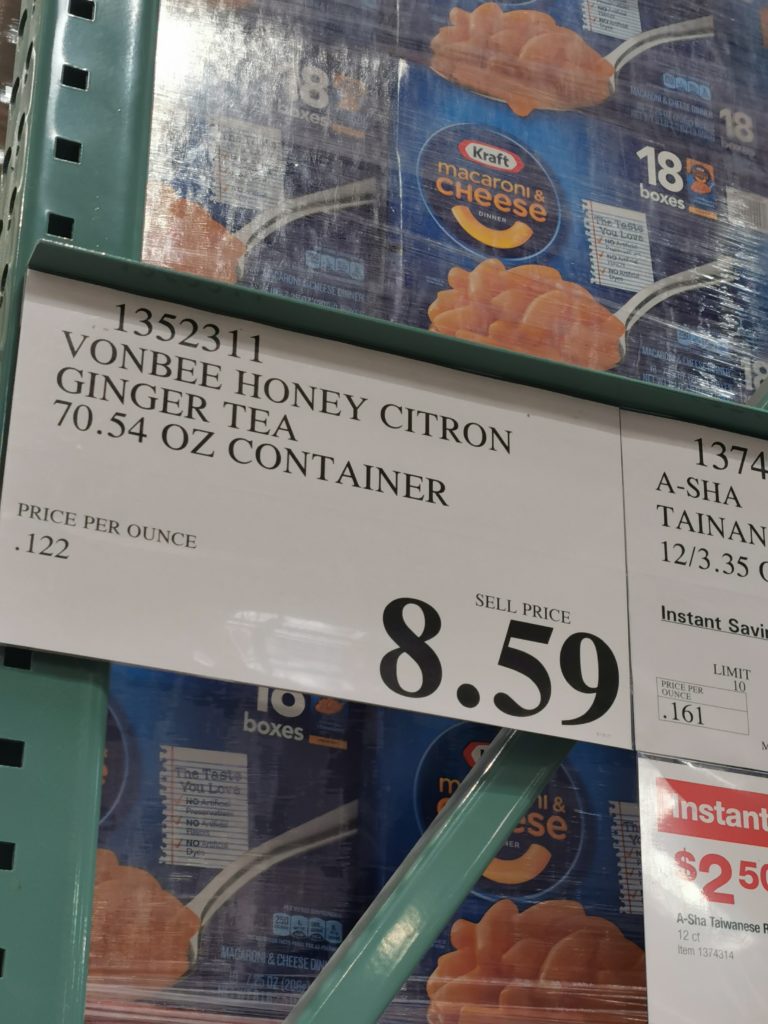 Costco1352311VonebeeHoneyCitronGingerTeatag CostcoChaser