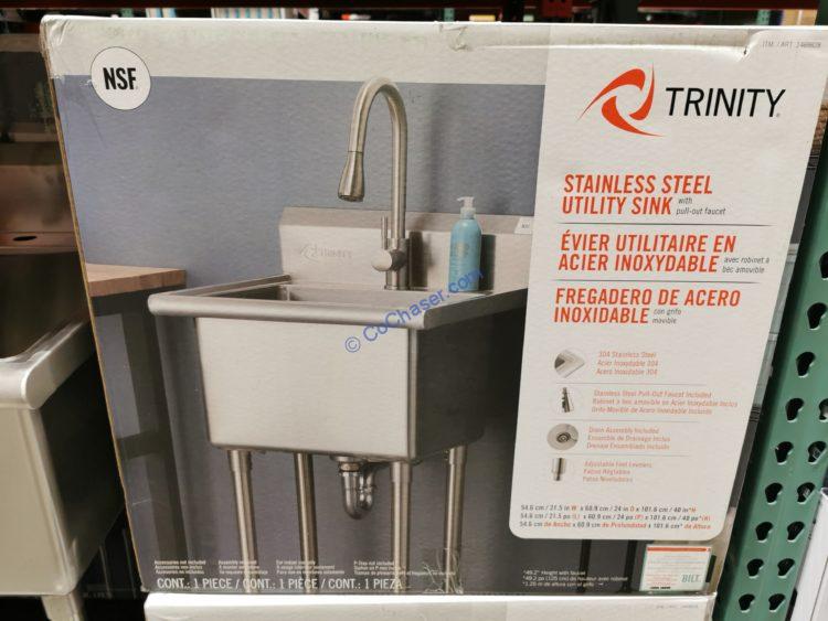 Trinity Stainless Steel Utility Sink with Pulldown Faucet – CostcoChaser Costco Stainless Steel Utility Sink