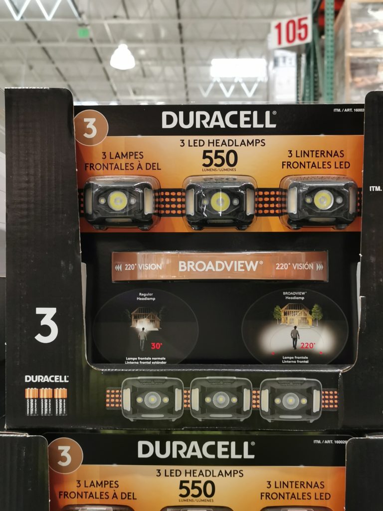 Duracell Broadview 550 Lumen Head Lamp 3Pack CostcoChaser