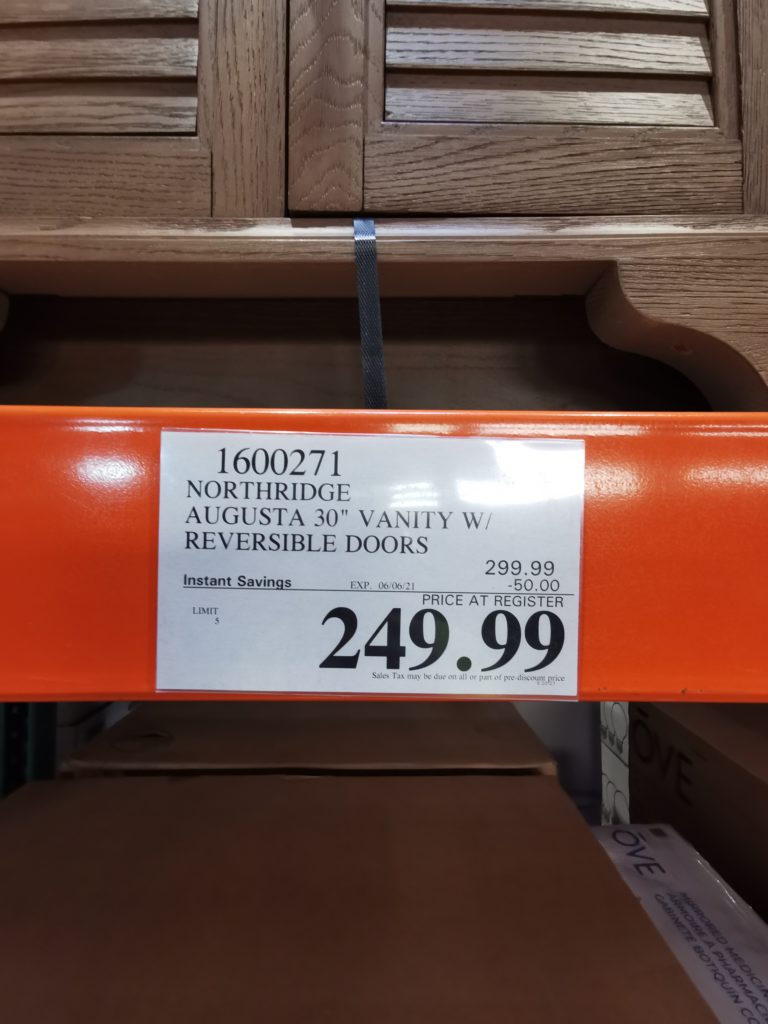 Northridge Augusta 30” Vanity with Reversible Doors, Model9V330V30