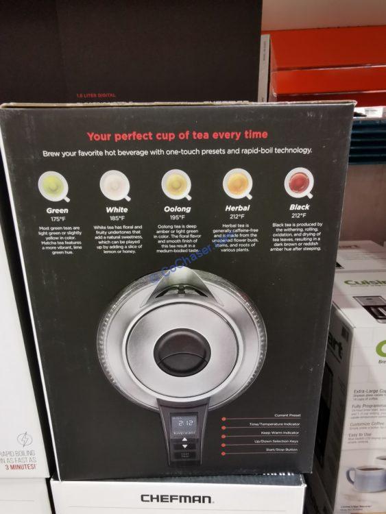 Chefman 1.8L Digital Precision Electric Kettle with Tea Infuser, Model