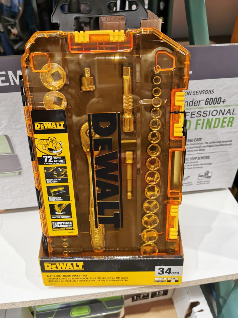 Costco1346156Dewalt ¼and 3834PCDriveSocketSet CostcoChaser