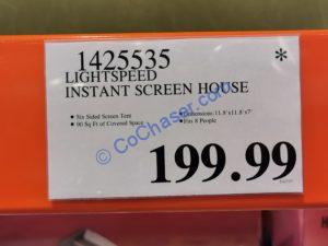 Costco-1425535-Lightspeed-Instant-Screen-House-tag