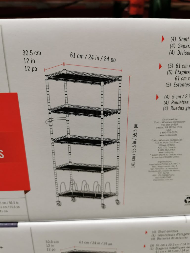 Costco1510130 Trinity5Tier24WideNarrowRacksize CostcoChaser