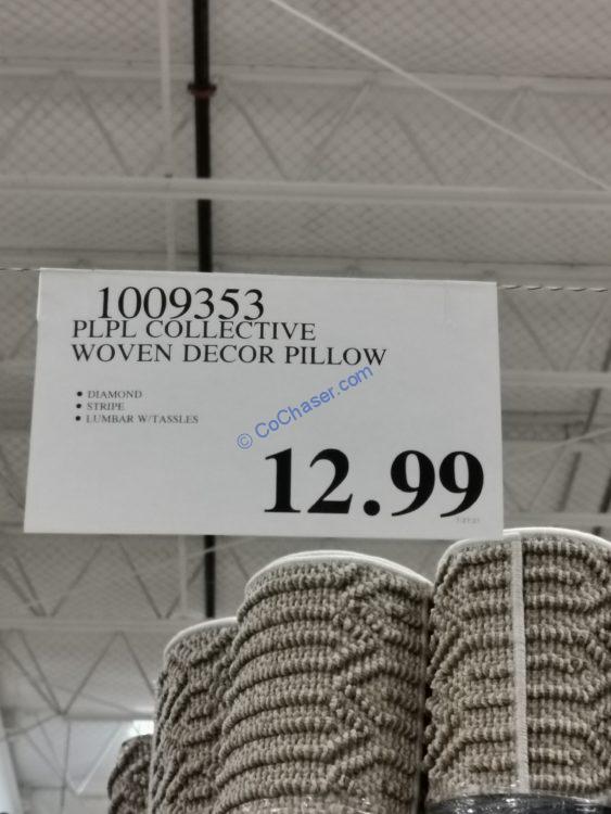 Costco1009353 PLPLCollectiveWovenDécorPillowtag CostcoChaser