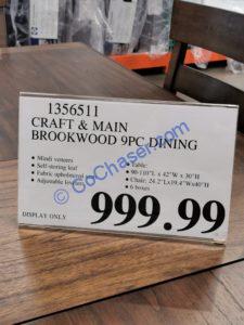 Costco-1356511-Craft-Main-Brookwood-9-piece-Dining-Set-tag