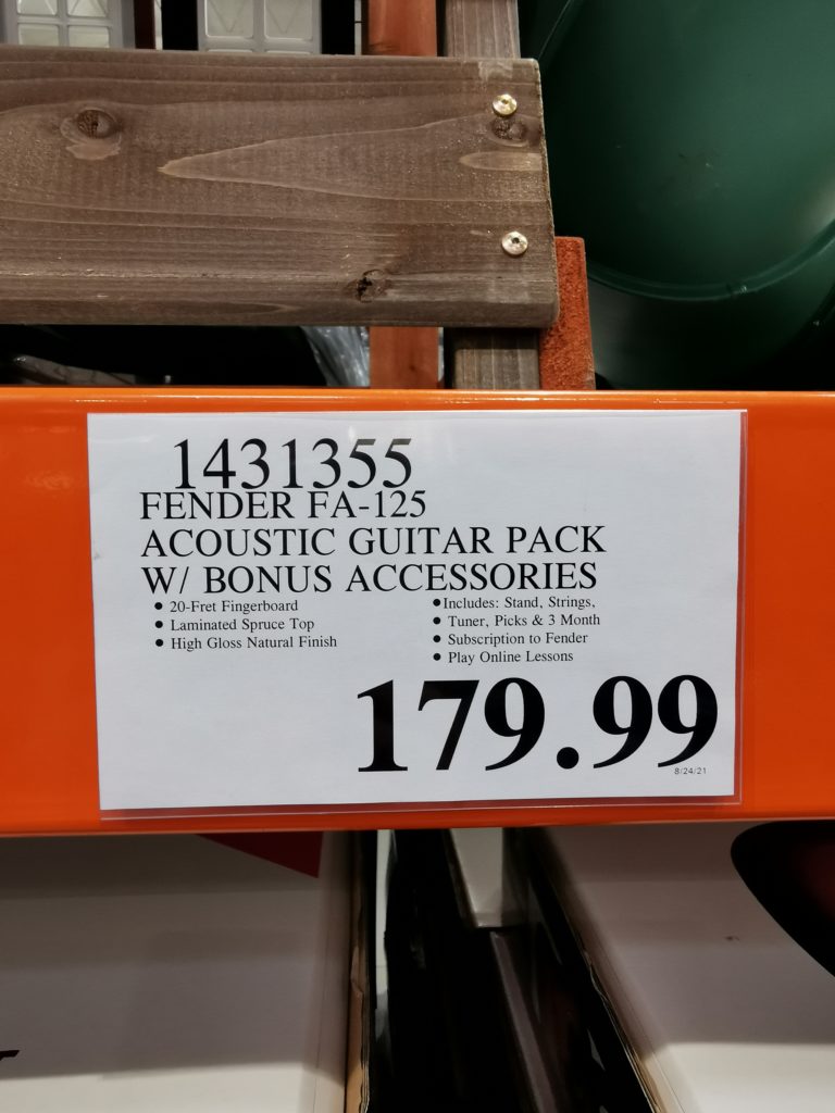 Fender FA125 Acoustic Guitar Pack with Bonus Accessories CostcoChaser