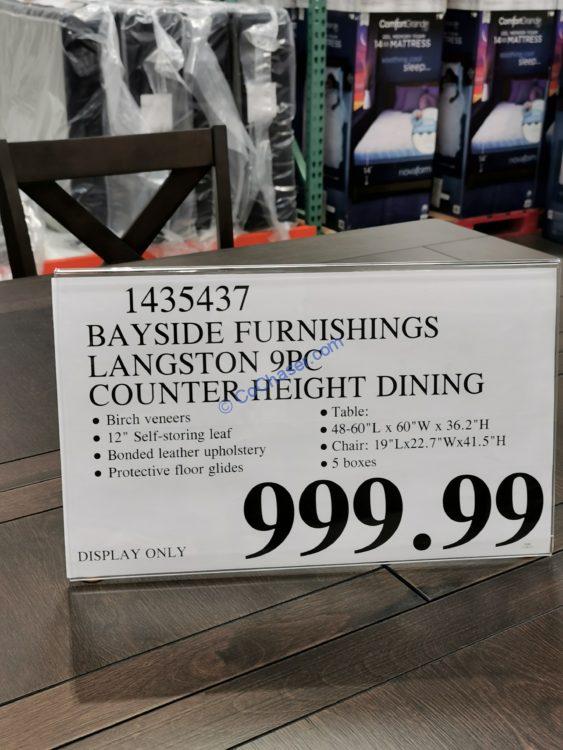 Bayside Furnishings Langston 9PC Counter Height Dining Set CostcoChaser
